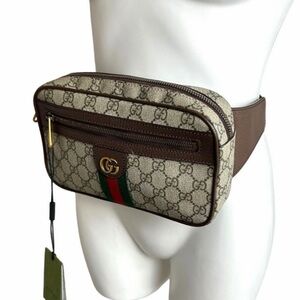 GUCCI OPHIDIA GG Belt Bag GG Supreme Canvas Fanny Pack Double G Chest Bag 574796